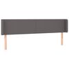 vidaXL Cabecero de cuero sint&eacute;tico gris 203x16x78/88 cm