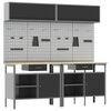 vidaXL Conjunto de banco de trabajo 8 uds. Negro y Gris