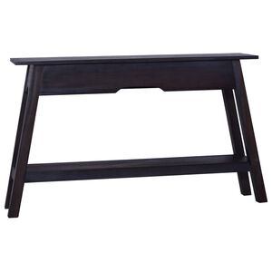 vidaXL Mesa consola de madera maciza de caoba negra 120x30x75 cm