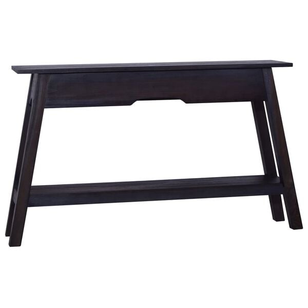 vidaXL Mesa consola de madera maciza de caoba negra 120x30x75 cm
