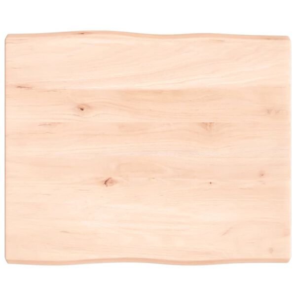 vidaXL Tablero de mesa madera maciza borde natural 60x50x(2-4) cm