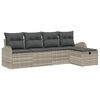 vidaXL Juego de Sof&aacute; con coj&iacute;n Manual Gris Claro rat&aacute;n sint&eacute;tico