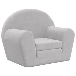 vidaXL Sof&aacute; cama infantil felpa suave gris claro