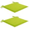 vidaXL Sillas Batavia 2 uds teca maciza con cojines verde brillante