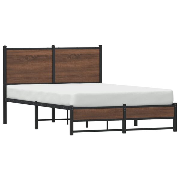 vidaXL Estructura de cama sin colchón metal marrón roble 120x200 cm
