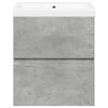 vidaXL Set muebles de ba&ntilde;o 2 piezas madera contrachapada gris hormig&oacute;n