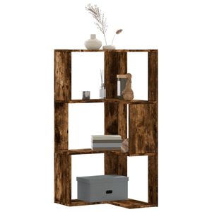 vidaXL Estanter&iacute;a esquina 3 niveles madera roble ahumado 50x50x102 cm