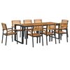 vidaXL Juego de comedor de jard&iacute;n 9 pzas madera maciza acacia y metal