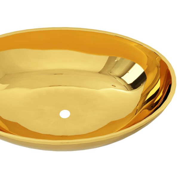 vidaXL Lavabo 40x33x13,5 cm cer&aacute;mica dorado