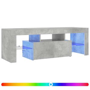 vidaXL Mueble de TV con luces LED gris hormig&oacute;n 120x35x40 cm