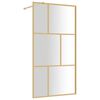 vidaXL Mampara puerta ducha vidrio transparente ESG dorado 115x195 cm