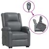 vidaXL Sill&oacute;n de masaje elevable cuero sint&eacute;tico gris