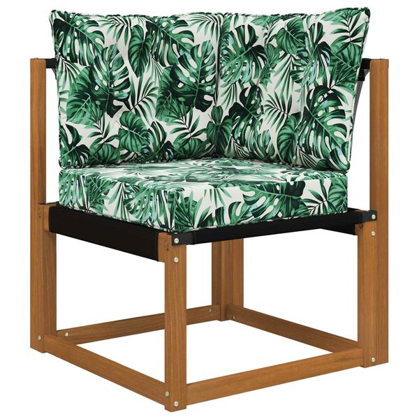 vidaXL Coj&iacute;n para sof&aacute; de exterior 3 pcs Patr&oacute;n de hoja Poli&eacute;ster