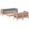 vidaXL Set de sof&aacute;s jard&iacute;n 6 pzas con cojines madera abeto Douglas