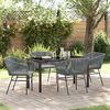 vidaXL Conjunto de Comedor de Jard&iacute;n con coj&iacute;n 5 pcs Gris