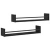 vidaXL Estante de pared Montada en la pared 2 uds. Roble Negro