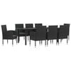 vidaXL Juego de comedor de jard&iacute;n 9 pzas rat&aacute;n sint&eacute;tico y acero negro