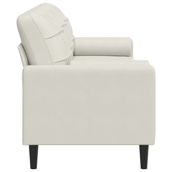 vidaXL Sofá de 3 plazas con cojines terciopelo color crema 210 cm