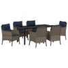 vidaXL Conjunto de Comedor de Jard&iacute;n 7 uds. Gris rat&aacute;n sint&eacute;tico