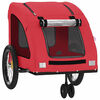 vidaXL Remolque de bicicleta mascotas hierro tela Oxford rojo