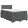 vidaXL Cama box spring con colch&oacute;n Gris oscuro 120 x 190 cm Tela