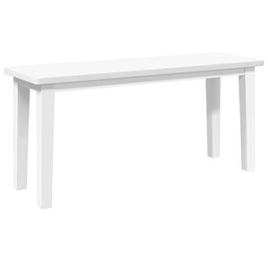 vidaXL Banco 90 cm madera maciza caucho blanco