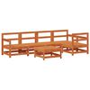 vidaXL Conjunto de Sof&aacute;s de Jard&iacute;n 6 pcs Marr&oacute;n Cera Pino macizo