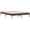vidaXL Estructura cama madera ingenier&iacute;a metal marr&oacute;n roble 120x200 cm