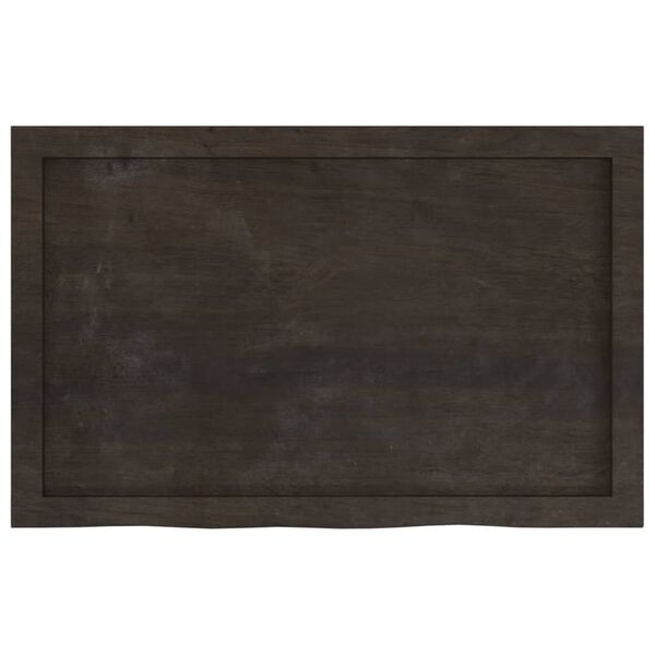 vidaXL Tablero mesa madera roble tratada marrón oscuro 80x50x(2-4) cm