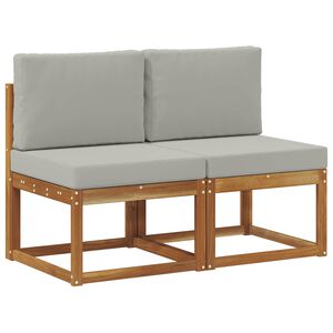 vidaXL 2 Pieza Sof&aacute; intermedio de exterior Madera de Acacia S&oacute;lida