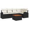 vidaXL Conjunto de sof&aacute;s de jard&iacute;n 6 uds. Negro rat&aacute;n sint&eacute;tico