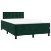 vidaXL Cama box spring colch&oacute;n y LED terciopelo verde oscuro 120x200cm