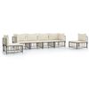 vidaXL Juego de muebles de jard&iacute;n 6 pzas y cojines rat&aacute;n PE antracita