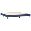 vidaXL Cama box spring colch&oacute;n y luces LED tela azul 200x200 cm