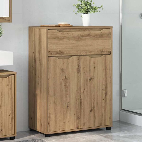 vidaXL Gabinete de Ba&ntilde;o con caj&oacute;n Roble artesanal 72,5 x 36,5 x 100 cm