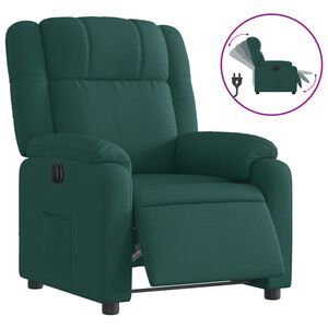 vidaXL Sill&oacute;n reclinable el&eacute;ctrico tela verde oscuro