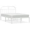 vidaXL Estructura cama sin colch&oacute;n con cabecero metal blanco 135x190cm