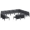 vidaXL Conjunto de sof&aacute;s de jard&iacute;n 12 uds. Negro Acero