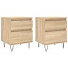 vidaXL Mesitas noche 2 uds madera ingenier&iacute;a roble Sonoma 40x35x50 cm