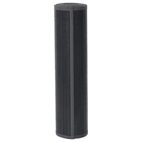 vidaXL Alfombra rectangular bamb&uacute; gris 70x1000 cm