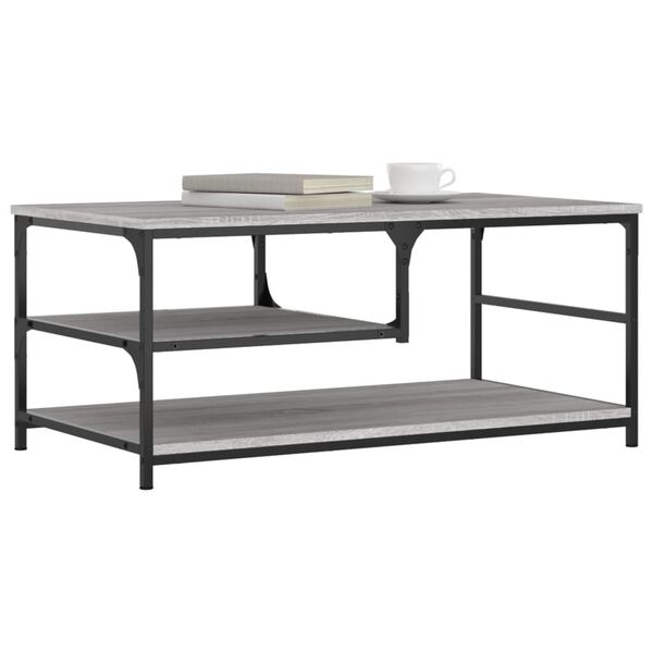 vidaXL Mesa de centro madera contrachapada gris Sonoma 90x49x40 cm