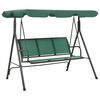 vidaXL Banco balanc&iacute;n de jard&iacute;n acero y textilene verde 170 cm