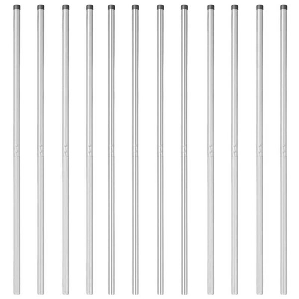 vidaXL Postes de cerca 12 pcs Plateado