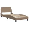 vidaXL Estructura de cama Dover cuero sint&eacute;tico capuchino 90x190 cm
