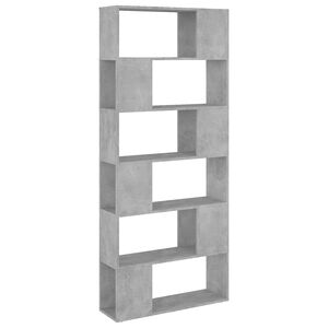 vidaXL Librer&iacute;a separador contrachapada gris hormig&oacute;n 80x24x186 cm