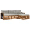 vidaXL Conjunto de sof&aacute;s de exterior 4 uds. Natural y Gris Claro