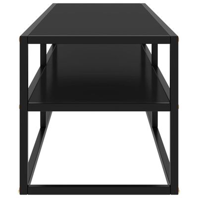 vidaXL Mueble para TV negro con vidrio negro 120x40x40 cm