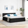 vidaXL Cama con almacenamiento y LED con LED Negro 160 x 200 cm tela