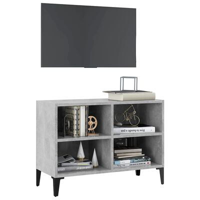 vidaXL Mueble de TV con patas metal gris hormigón 69,5x30x50 cm
