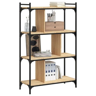 vidaXL Librería 4 estantes madera ingeniería roble Sonoma 76x32x123 cm